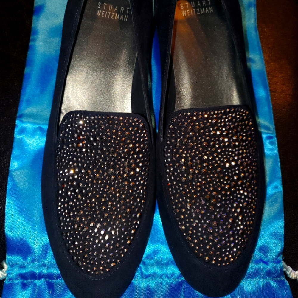 Stuart Weitzman suede loafers.